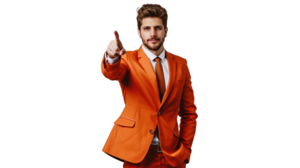 Smart businessman standing with confidence isolated on background.
