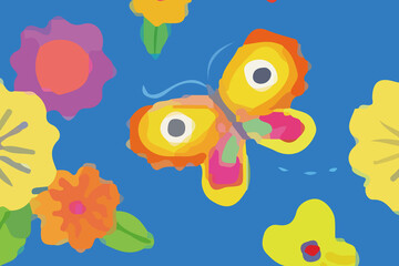 Watercolors and various flowers, marine creatures, butterflies, chrysanthemums, and birds are beautiful