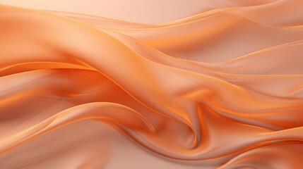 Obraz premium Soft folds of a warm orange satin fabric, perfect for backgrounds with a luxurious and elegant texture.