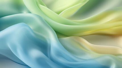 Obraz premium Gentle waves of a multicolored satin fabric creating a soft, flowing texture for artistic backgrounds.