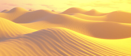Fototapeta na wymiar Sunset Glow Over Sand Dunes.