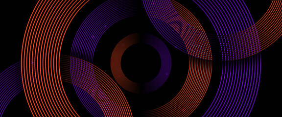 Red and purple violet vector 3D technology futuristic glow with line shapes banner. Modern shiny lines. Futuristic technology concept template. Vector illustration - obrazy, fototapety, plakaty