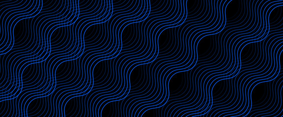 Blue and black vector abstract tech futuristic modern 3D line background. Modern shiny lines. Futuristic technology concept template. Vector illustration