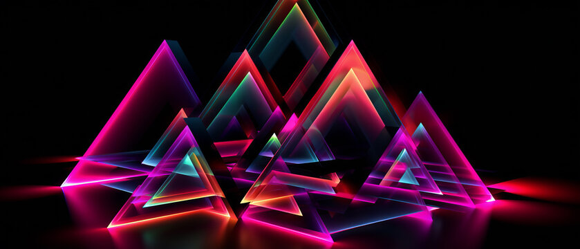 Triangular Neon Prism Array