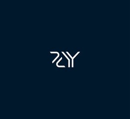 ZY, YZ letter logo design template elements. Modern abstract digital alphabet letter logo. Vector illustration. New Modern logo.