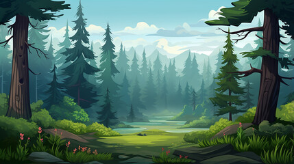 flat forest background