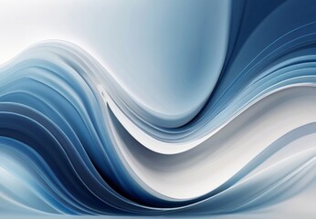 Fototapeta premium Abstract blue flowing wave lines on plain White background from Generative AI