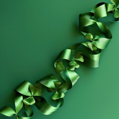 Shamrock Ribbons on Gradient Green Background