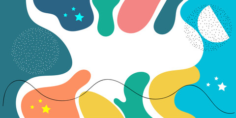 Abstract Pop art color background memphis pattern and wave, Color wave template and presentation design