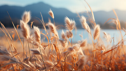 Wind-shaking reeds, blushes background.
Generative AI