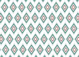 Tribal fabric, traditional fabric batik ethnic, abstract geometric ikat pattern. Handmade Aztec fabric carpet decoration wallpaper boho native vector background