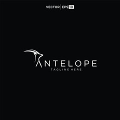 Obraz premium oryx head logo design silhouette vector template