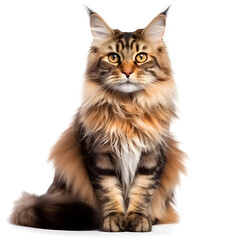 Maine Coon cat isolated on a white background 