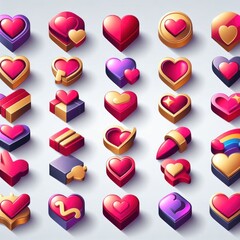 seamless background with hearts or background valentine or wallpaper valentine, Love icon valentine, heart icon valentine or valentine background