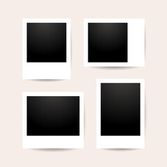 Set of realistic photo frames vector ilustration