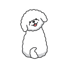 bichon dog icon. Cartoon illustration of bichon dog vector icon for web design