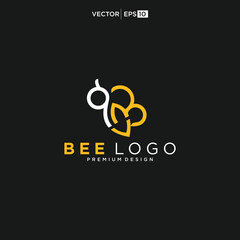 honey Bee animals logo design vector icon