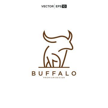 Bison Buffalo bull silhouette logo silhouette vector illustration