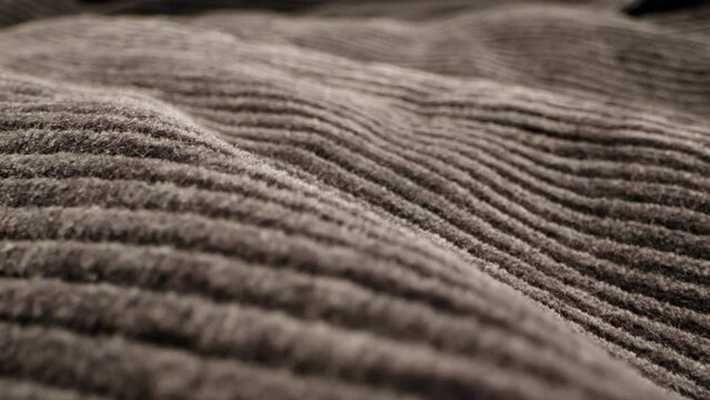 Velvet textile cloth texture close-up macro. Jacket with zipper. Fashion fabric multicolor. Sheep wool for clothes 
