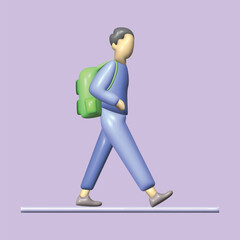 Student life concept. Improvement or progression concept. Realistic 3d object cartoon style.