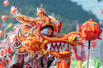 The Chinese Dragon Dance at Singkawang Pontianak, West Kalimantan, Indonesia.