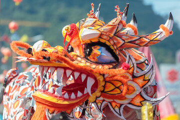 The Chinese Dragon Dance at Singkawang Pontianak, West Kalimantan, Indonesia.