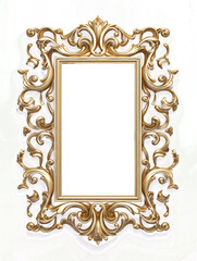 a golden frame isolated on a white background