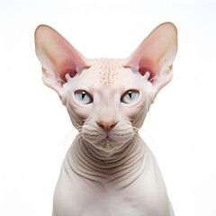 Hairless Sphynx Cat isolated on a white background 