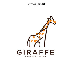 minimalist lines giraffe logo design inspiration