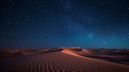 Naklejka premium Starry Night Over the Sand Dunes.