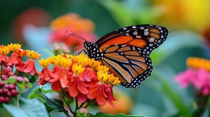 Fototapeta premium butterfly on flower