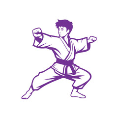 Fototapeta na wymiar Illustration of Blue Karate Athlete