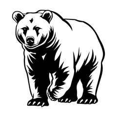 Obraz na płótnie Canvas Bear black silhouette logo svg vector, Bear icon illustration