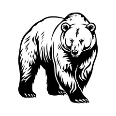 Bear black silhouette logo svg vector, Bear icon illustration