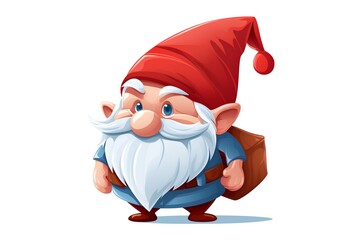 Cute cartoon santa claus isolated on white background. Vector illustration.