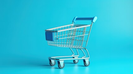 3d Vector Shopping Trolley with Parcel boxes, Shopping Online Concept. generative ai