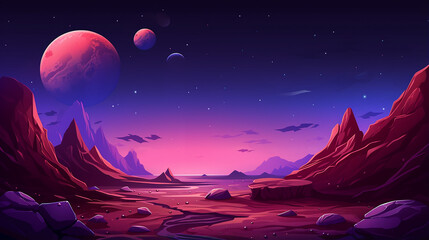 alien planet landscape red mars land surface