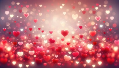 Valentine Hearts Bokeh Light Effect Background