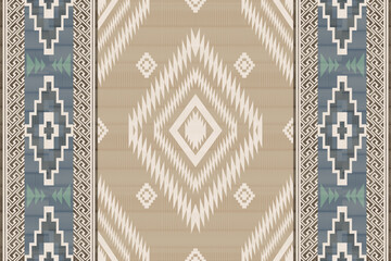 Navajo tribal vector seamless pattern. Native American ornament. Ethnic South Western decor style. Boho geometric ornament. Vector seamless pattern. Mexican blanket, rug. Woven carpet illustration. - obrazy, fototapety, plakaty