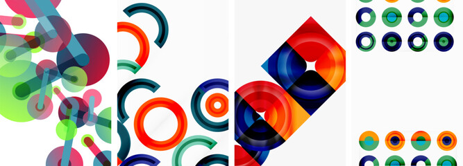 Round geometric elements and circles in background design for wallpaper, business card, cover, poster, banner, brochure, header, website