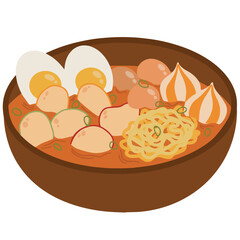 Vector indonesian hot food snack seblak illustration