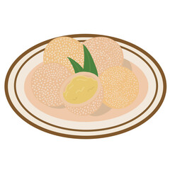 Indonesian food sweet snack one onde illustration