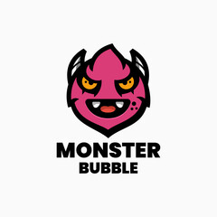 Vector Logo Illustration Monster Mascot Cartoon Style