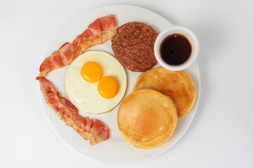 fried eggs and bacon