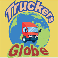 Truckers Globe T shirt Design, Truck t shirt, Globe t shirt
