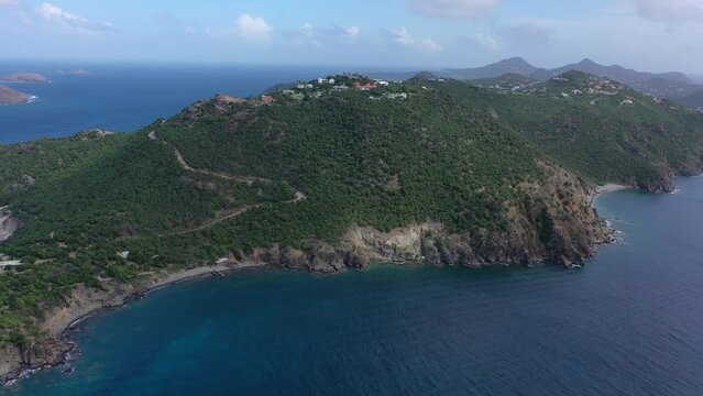 Aerial drone photography of Sint Maarten in the Caribbean