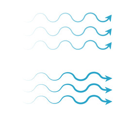 Flow wave arrows. Vector conditioner sign isolated. Air and water symbol for infographic banner and website. - obrazy, fototapety, plakaty