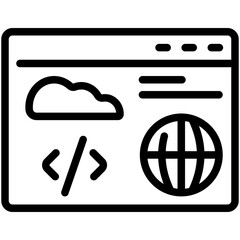 cloud service line icon