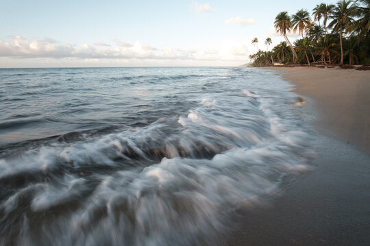 Long exposure beach scene in vieques puerto rico