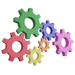 Business teamwork clipart flat design icon isolated on transparent background, 3D render business and finance concept